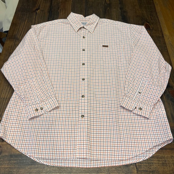 Carhartt Other - Carhartt Men's 2XL Orange‎ Plaid Long Sleeve Button Up Shirt 100% Cotton